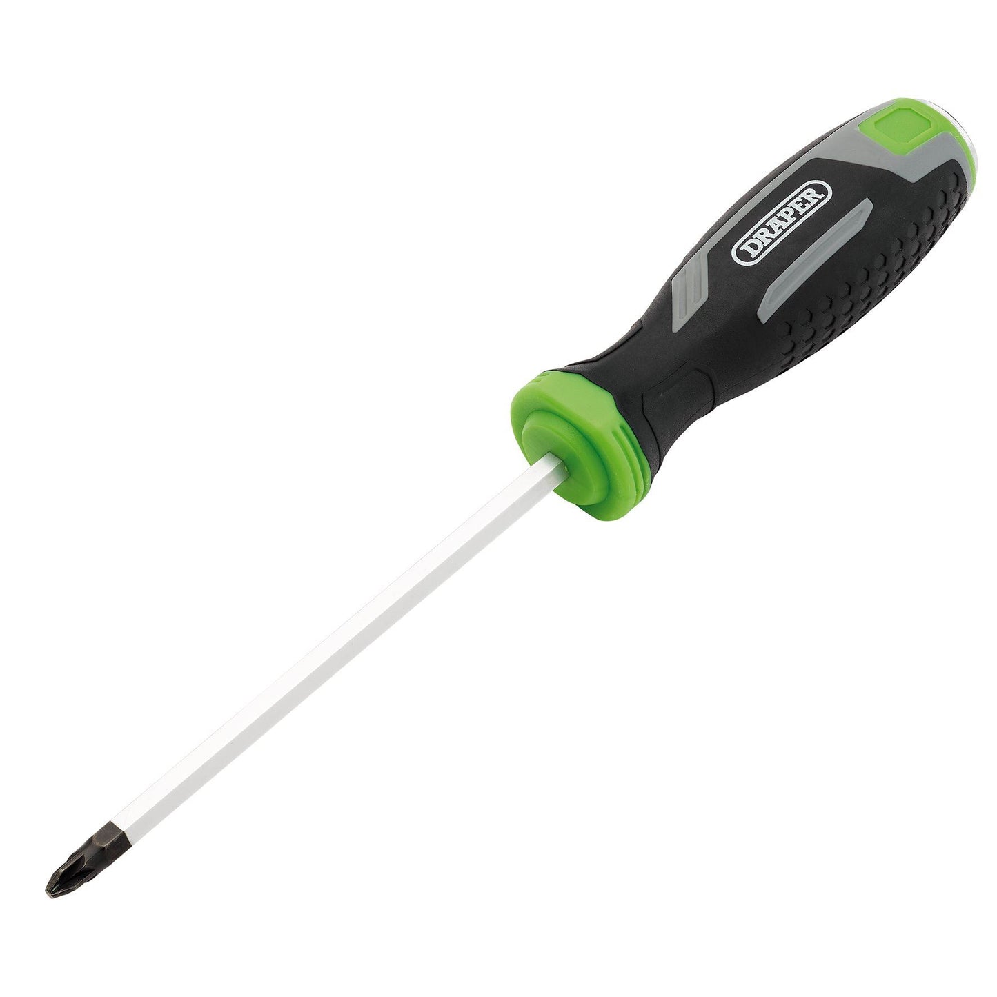 Draper Pound Thru Pozi Soft Grip Screwdriver, PZ2 x 125mm