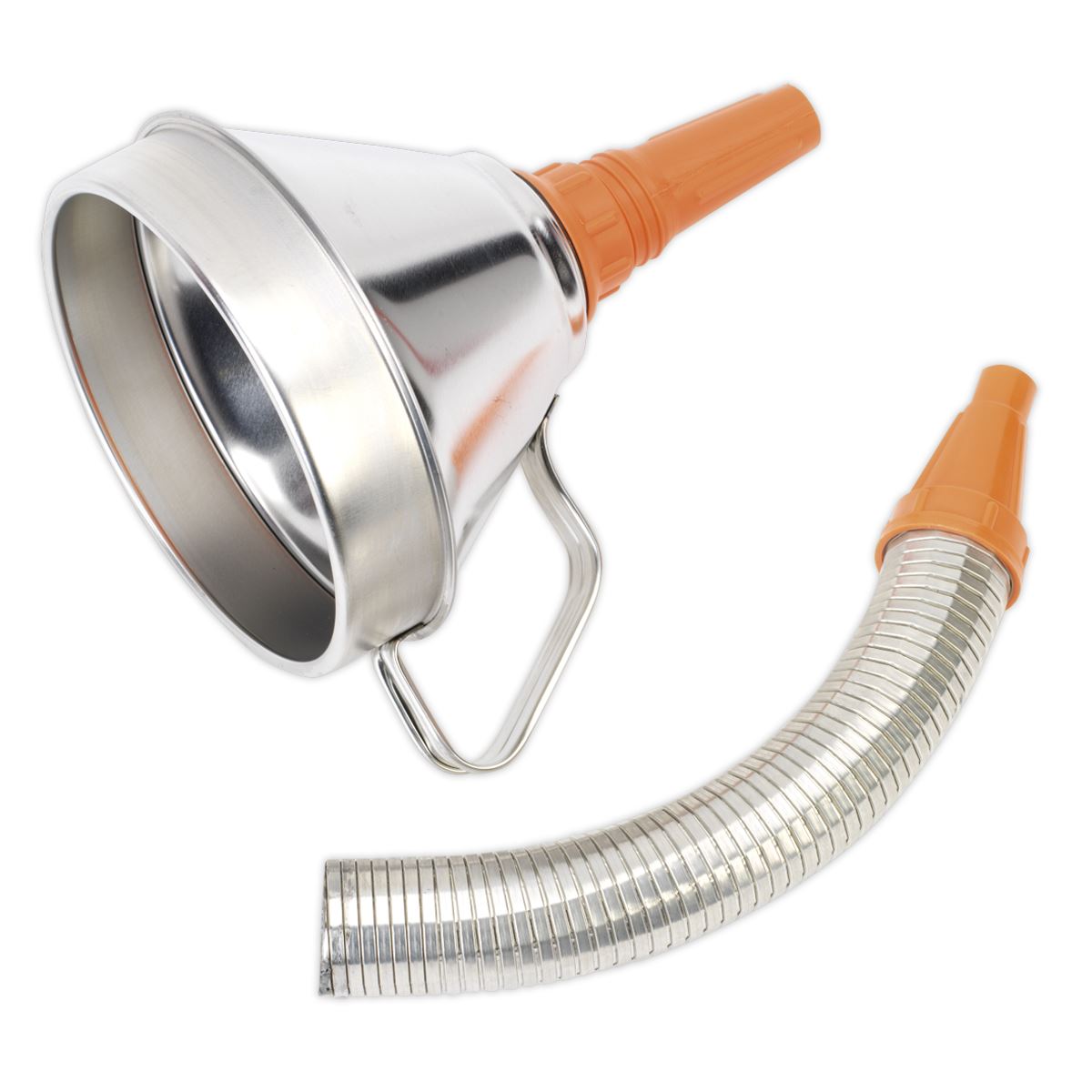 Sealey Funnel Metal with Flexible Spout & Filter 160mm FM16F