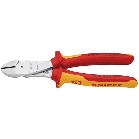 KNIPEX 74 06 200 SB VDE Insulated High Leverage Diagonal Cutter,  200mm