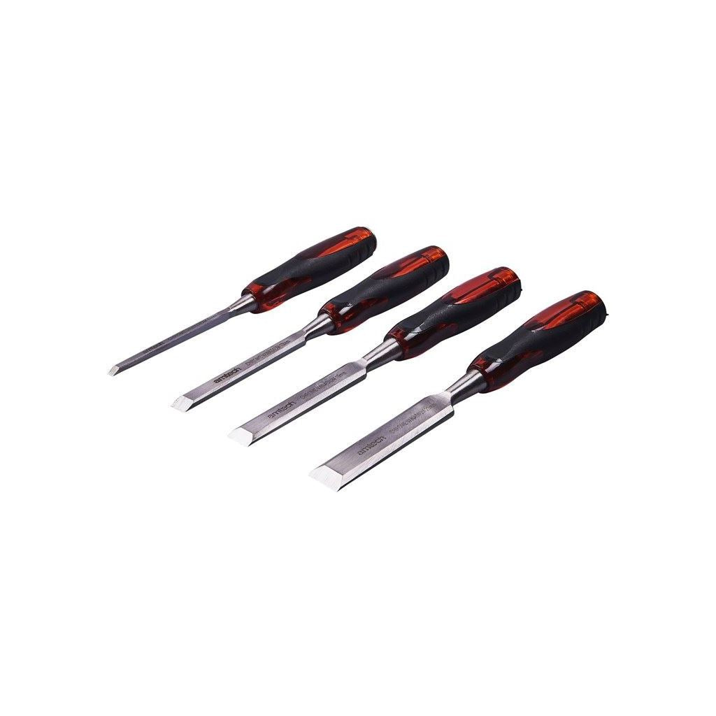 Amtech Thru Tang Fatmax Chisel Set Wood Through 4 Piece Bevel Edge+Blade Guard - E0705