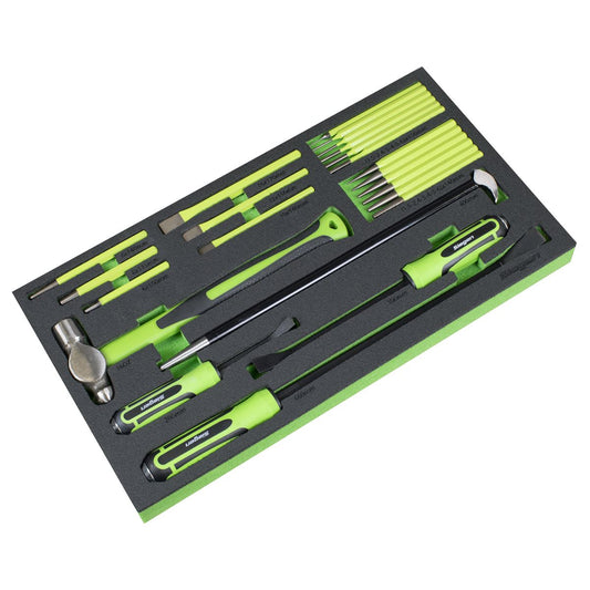 Sealey Siegen Tool Tray with Pry Bar, Hammer & Punch Set 23pc S01279