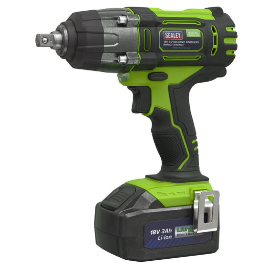 Sealey Cordless Impact Wrench 18V 3Ah Li-ion 1/2"Sq Drive Hi-Vis CP400LIHV