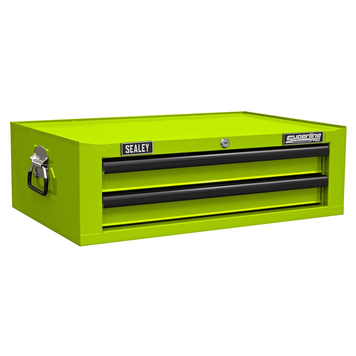 Sealey Superline Pro Topchest, Mid-Box Tool Chest & Rollcab Combination 14 Drawer with Ball-Bearing Slides - Green APSTACKTHV