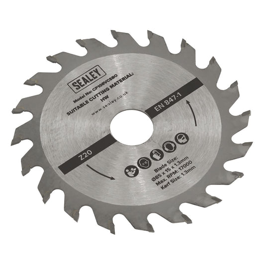 Sealey Circular Saw Blade  85 x 15 x 1.3mm 20tpu SM85B20