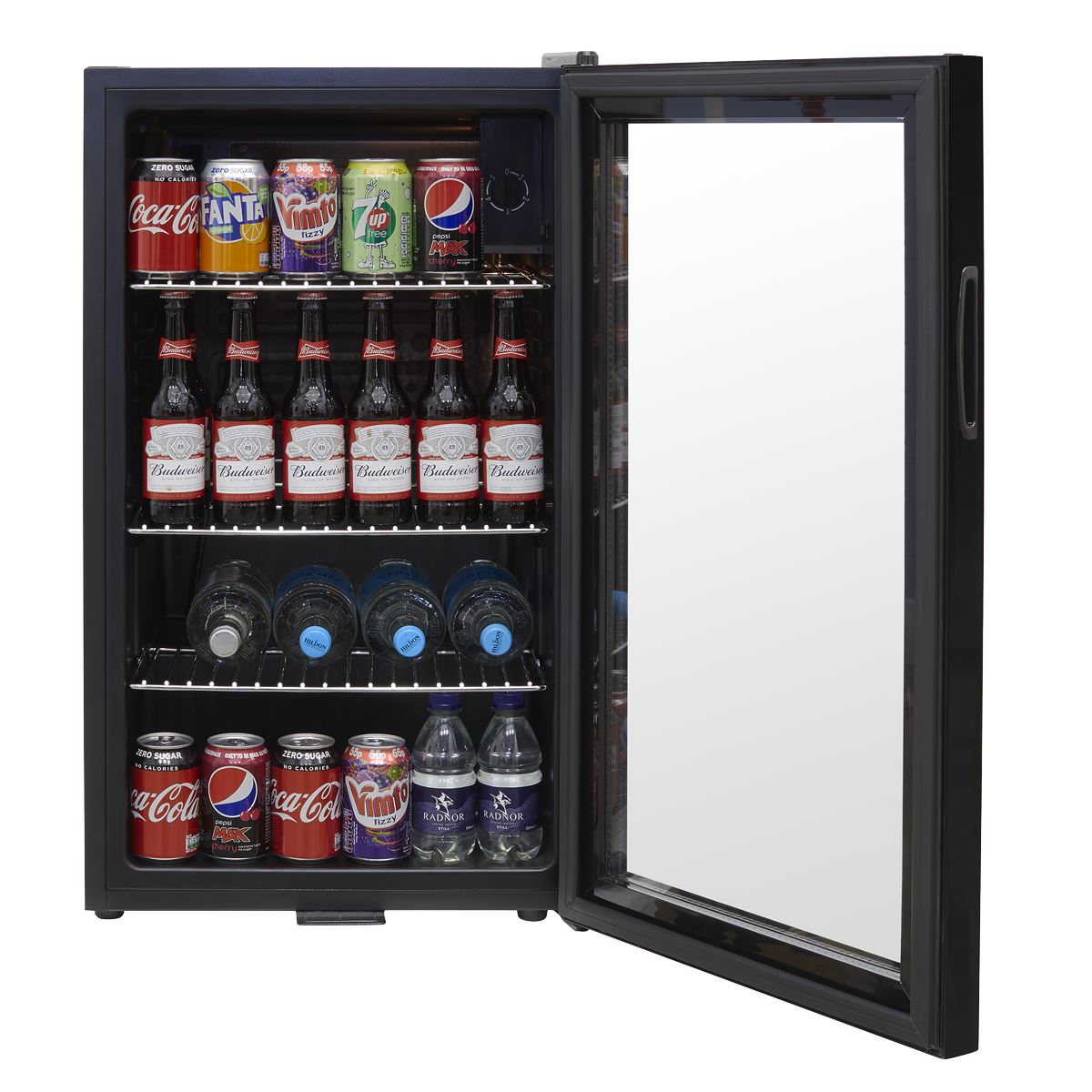 Baridi Under Counter Wine/Drink/Beverage Cooler/Fridge, Built-In Thermostat, Light, Security Lock, 85 Litre � Black DH13