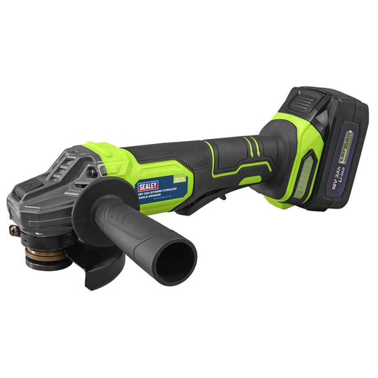 Sealey 18V 3Ah 115mm Cordless Angle Grinder - Green CP401LIHV