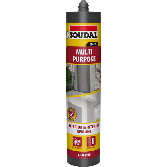 Soudal Multi-Purpose Silicone Sealant - BLACK (290ml)