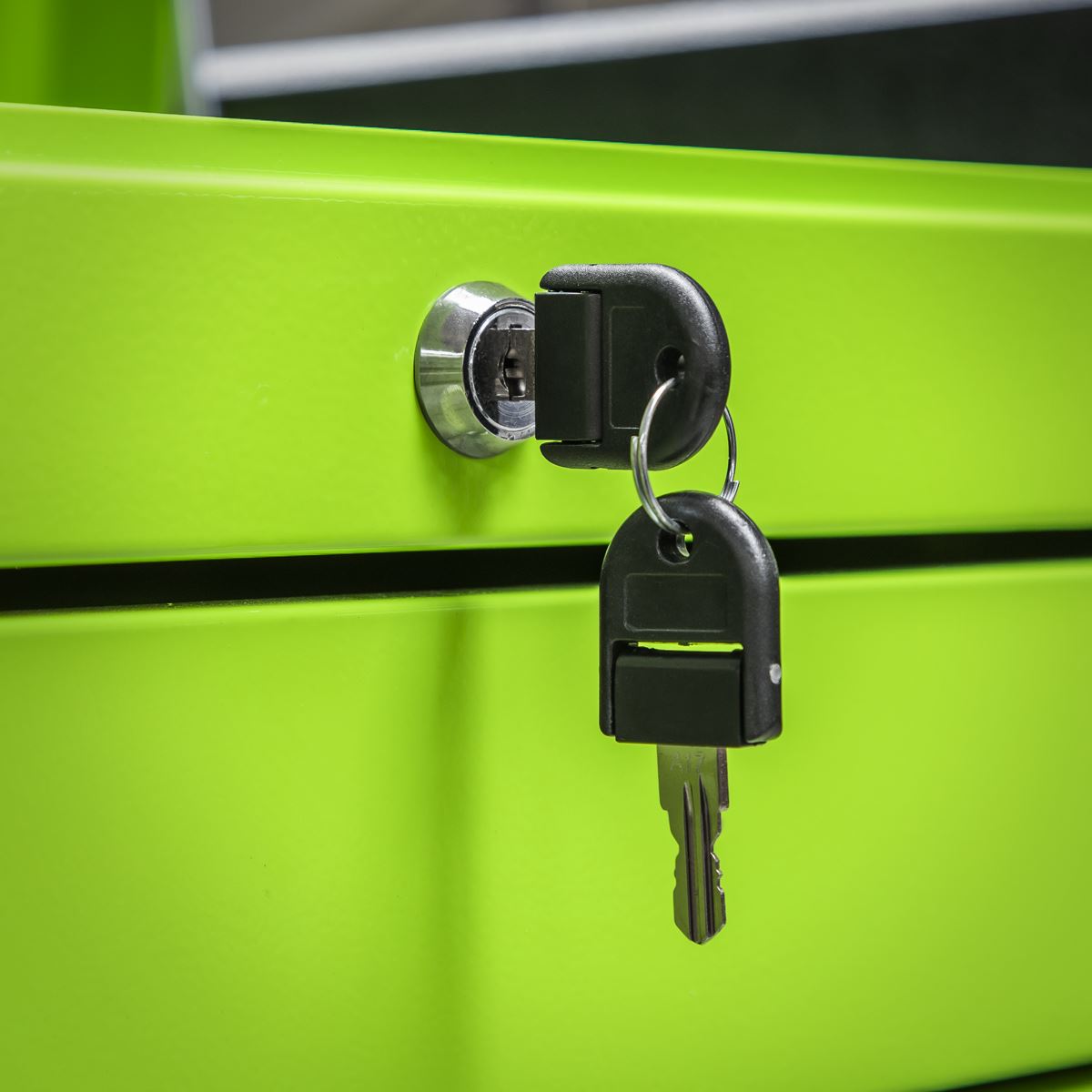 Sealey 4 Drawer Push-to-Open Topchest with Ball-Bearing Slides - Hi-Vis Green APPD4G