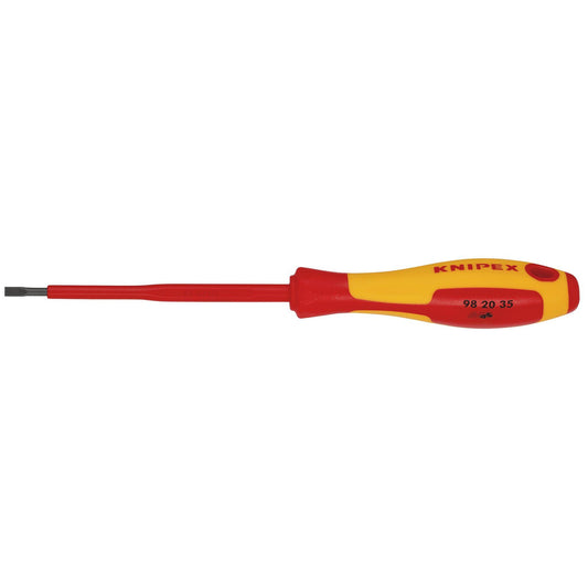 KNIPEX 98 20 35 VDE Insulated Slotted Screwdriver, 3.5 x 100mm