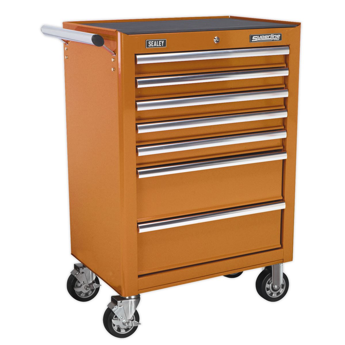 Sealey Rollcab 7 Drawer with Ball Bearing Slides - Orange AP26479TO