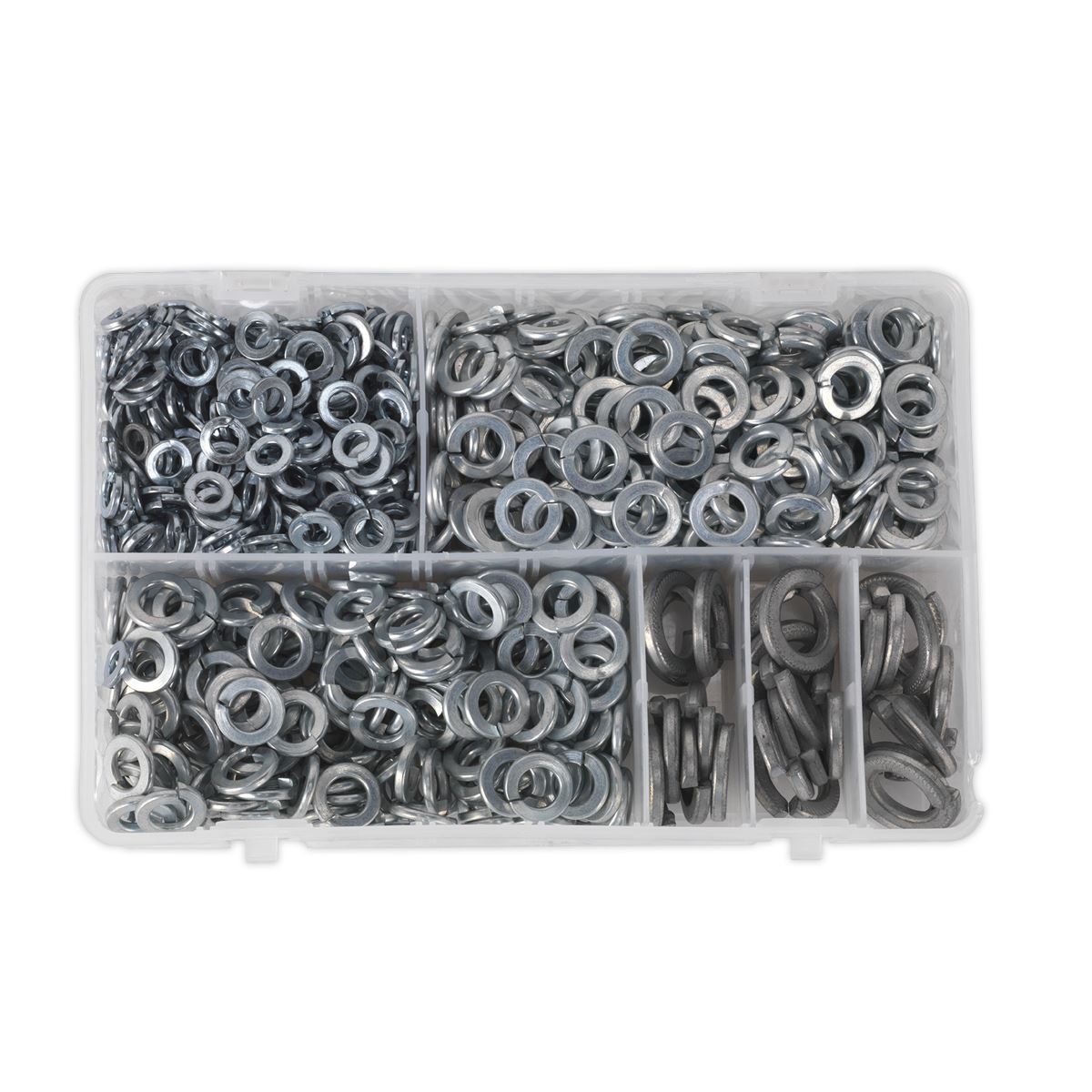 Sealey Spring Washer Assortment 1010pc DIN 127B M6-M16 Metric Zinc AB058SW