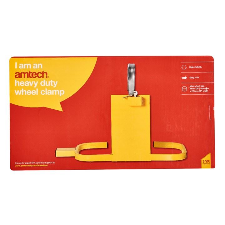 Amtech High Security Car Caravan Trailer Boat Wheel Clamp - J0510