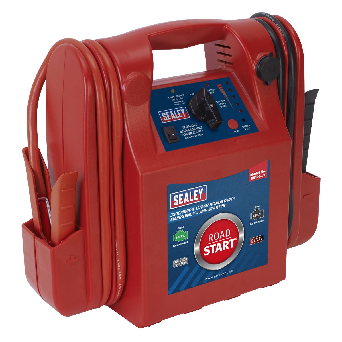 Sealey RoadStart Emergency Jump Starter 12/24V 3200/1600 Peak Amps RS105