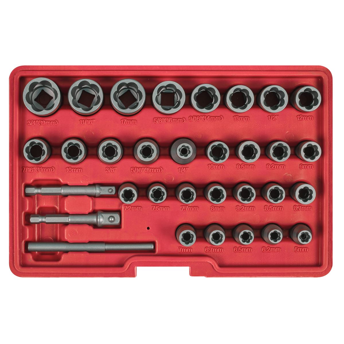 Sealey Slim Design Bolt & Nut Extractor Set 32pc AK8132