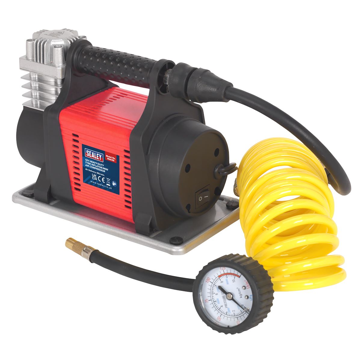 Sealey Tyre Inflator/Mini Air Compressor 12V Heavy-Duty MAC05