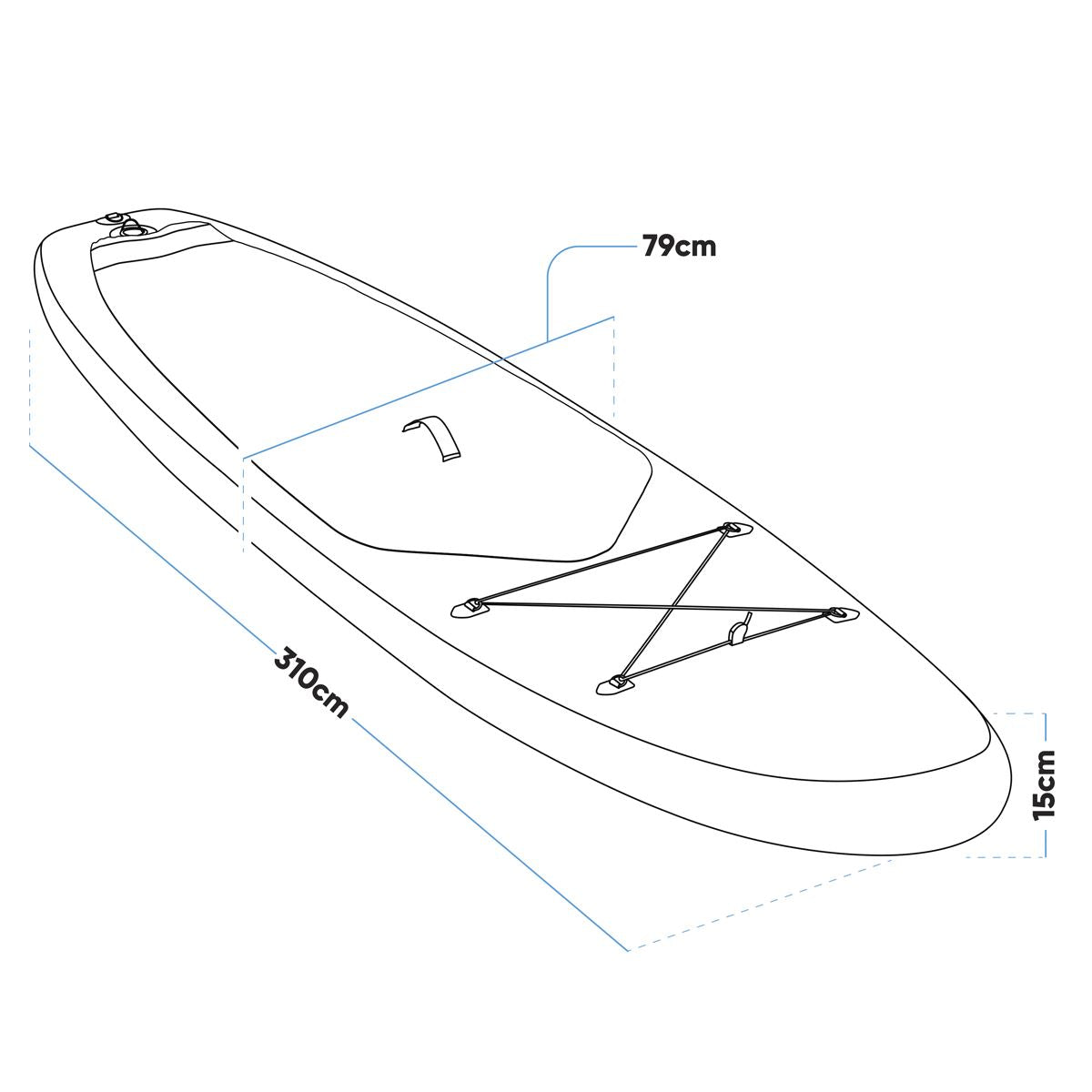 Dellonda Inflatable Stand-Up Paddle Board 10'2" - Dark Blue DL153