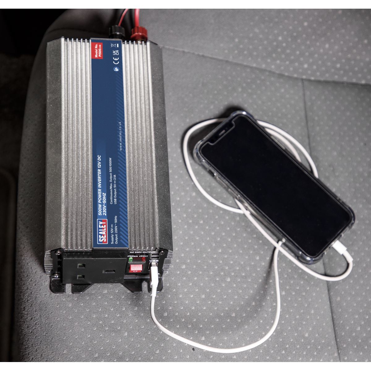 Sealey Power Inverter 500W 12V DC - 230V 50Hz PI500