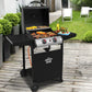 Dellonda 2 Burner Gas BBQ Grill with Ignition & Thermometer - Black/Stainless Steel DG13