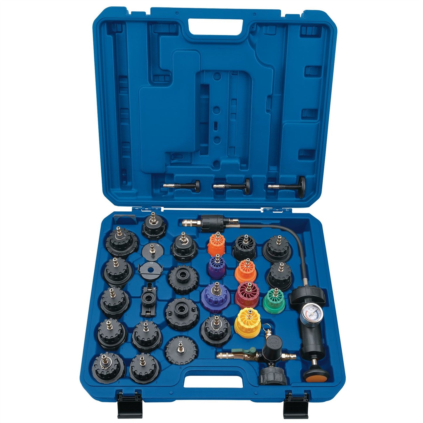 1x 33 Piece Draper Radiator And Cap Pressure Test Kit - 23420