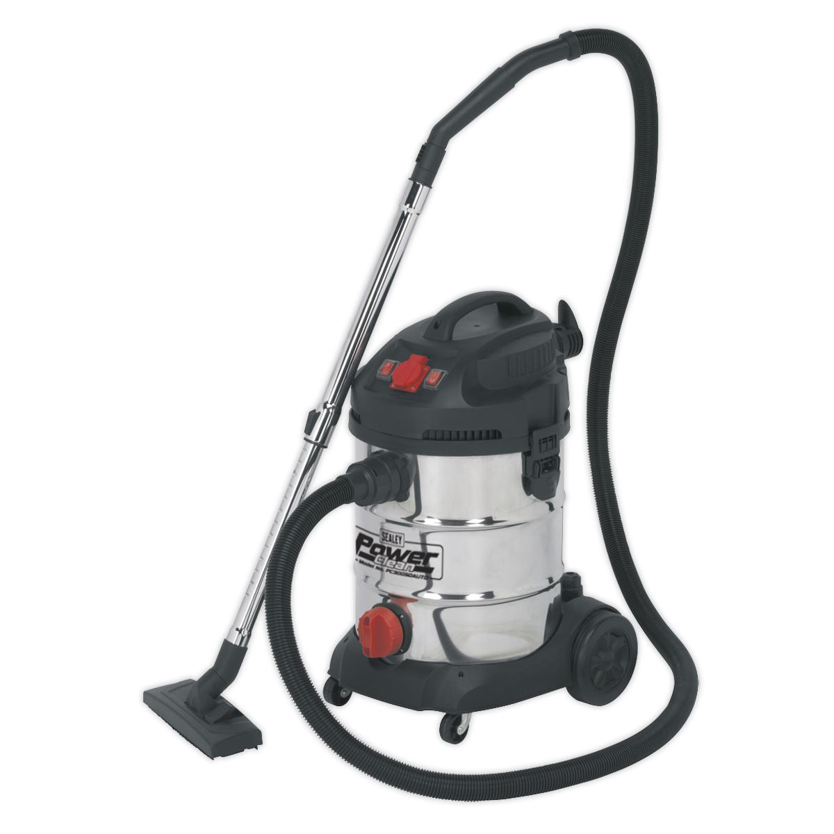 Sealey Vacuum Cleaner Ind 30L 1400W/230V Stainless Drum Auto Start PC300SDAUTO