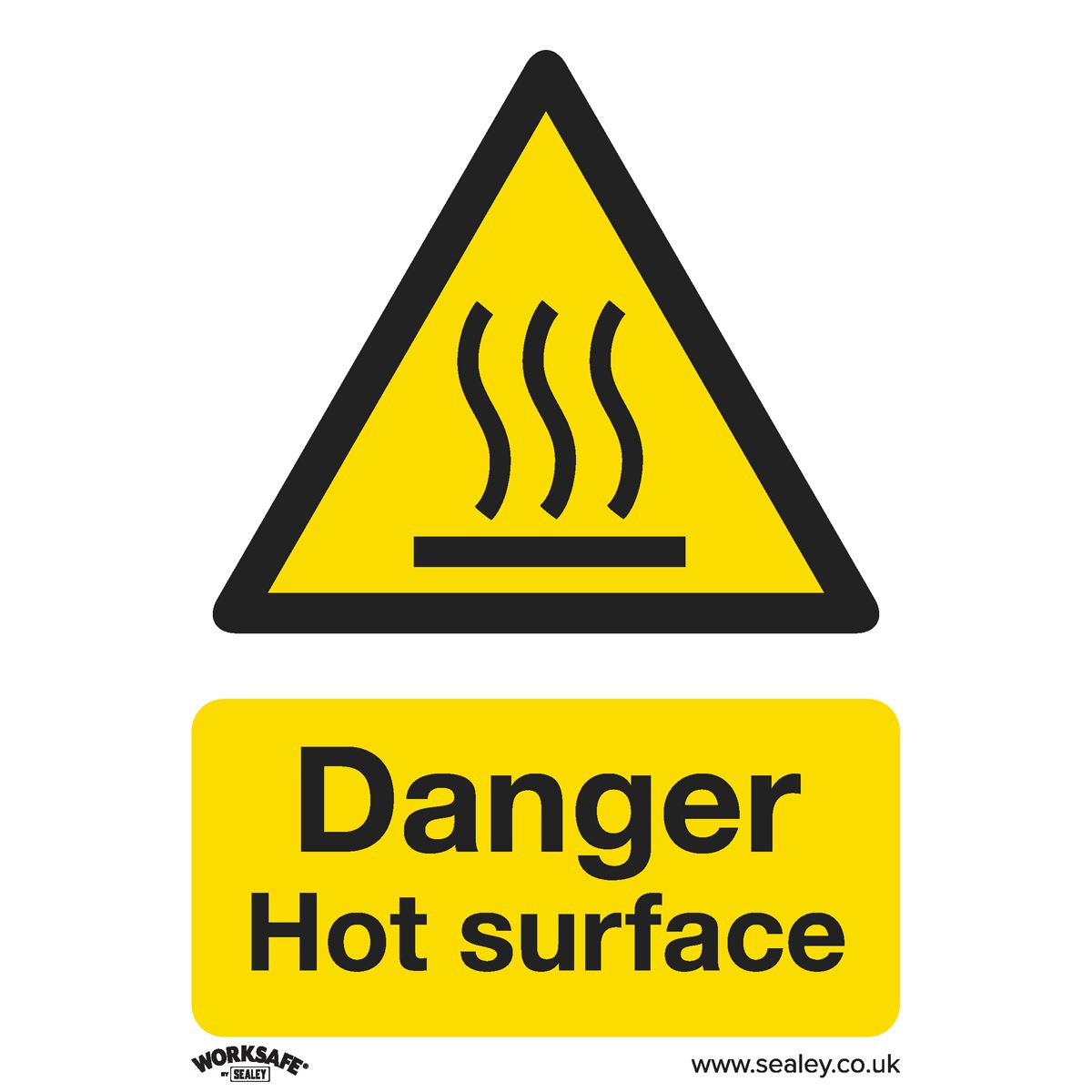 Sealey Safety Sign - Danger Hot Surface - Rigid Plastic - Pk of 10 SS42P10