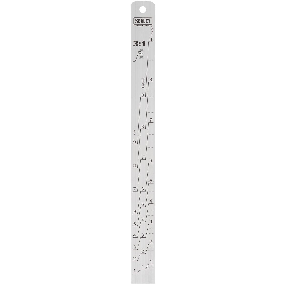 Sealey Aluminium Paint Measuring Stick 1:1/3:1 PA07