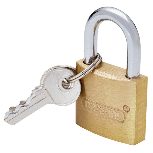 Draper Brass Cylinder Padlock, 30mm