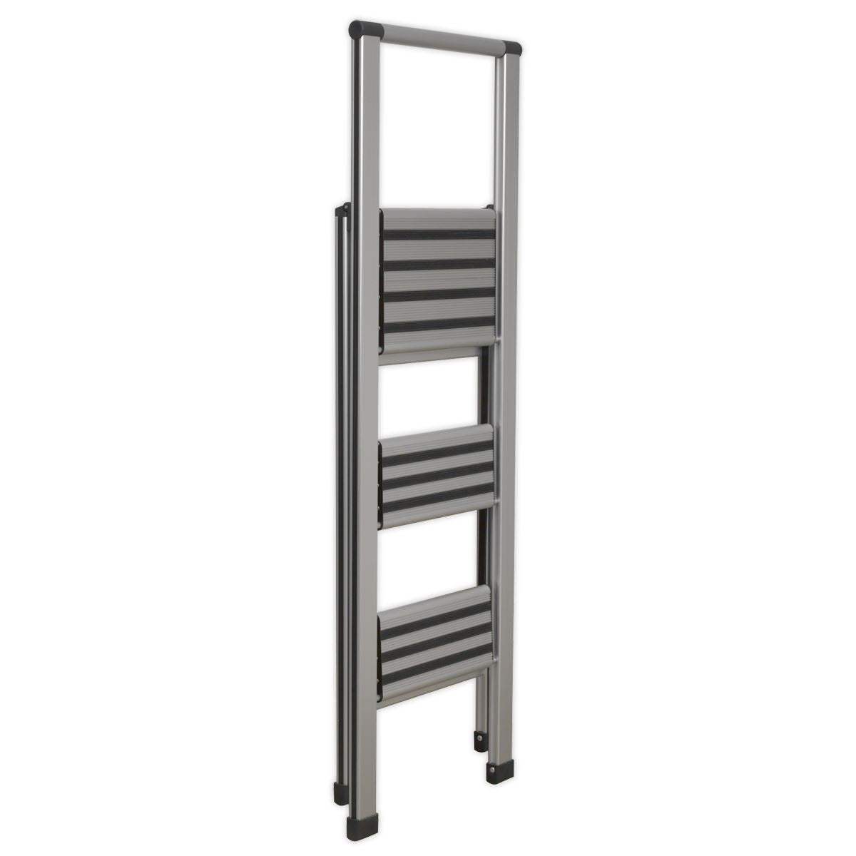 Sealey Aluminium Prof Folding Step Ladder 3-Step 150kg Capacity APSL3