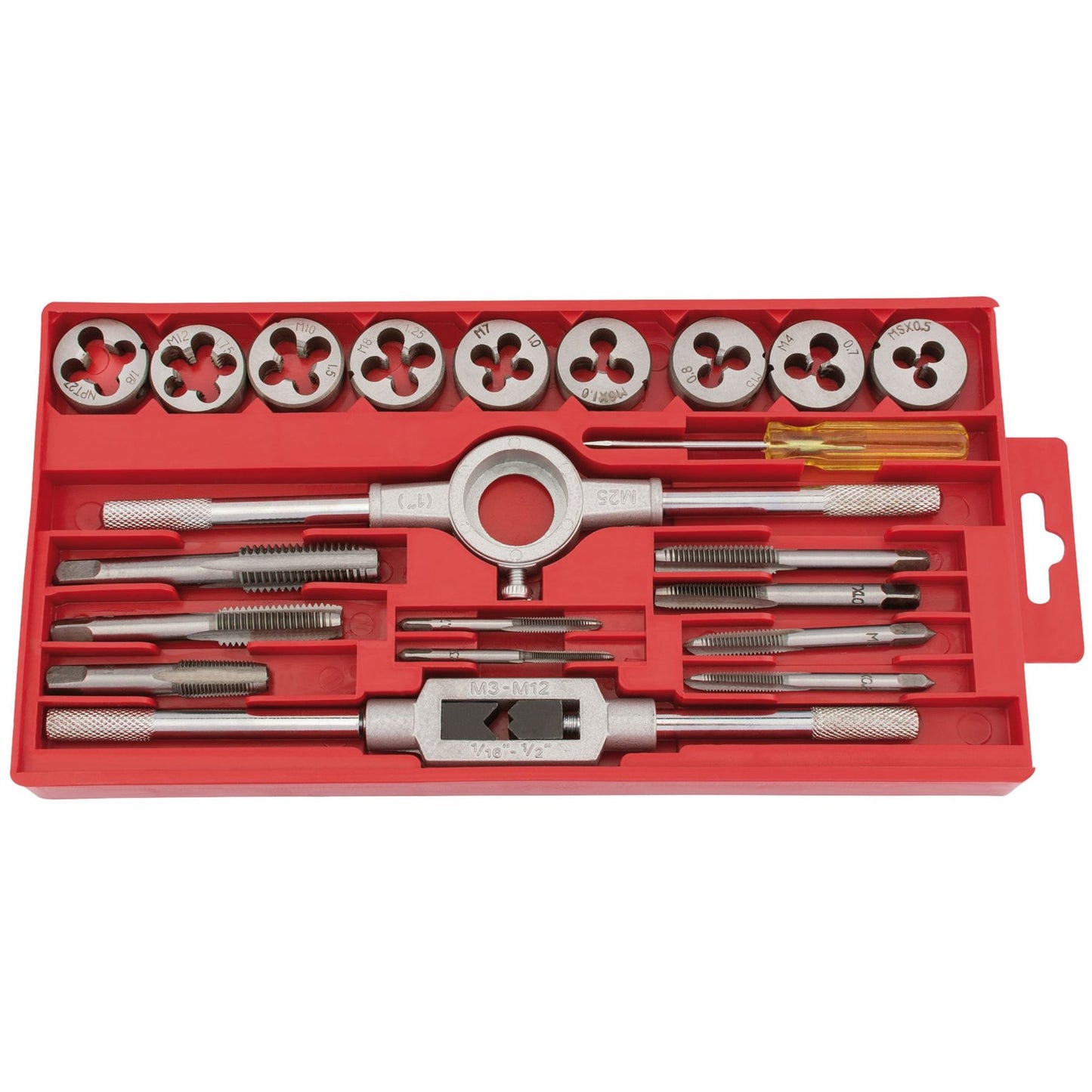 21 Piece Tap and Die Set Cleaning & Rethreading Steel or Aluminium Draper 83234