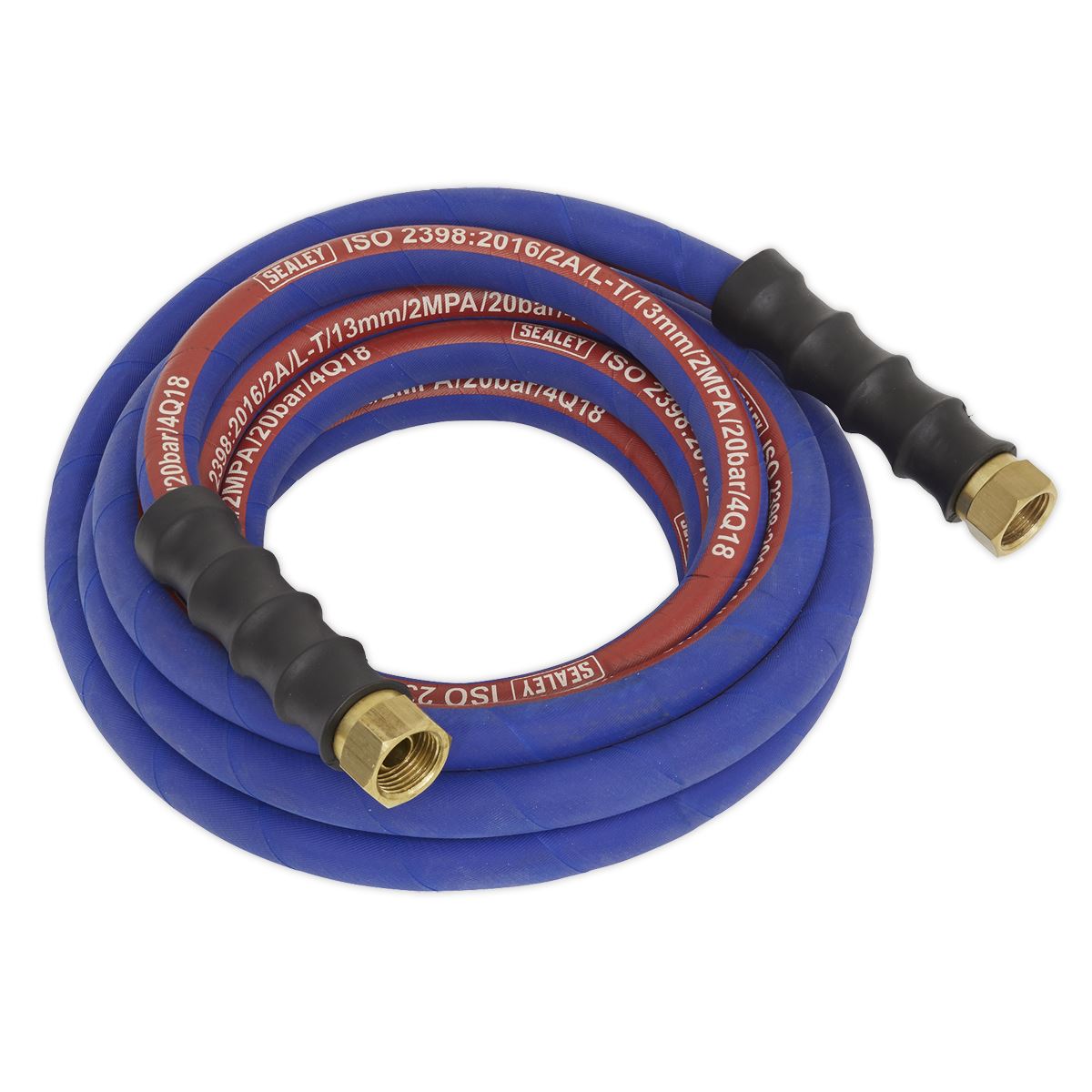 Sealey Air Hose 5m x 13mm with 1/2"BSP Unions Extra-Heavy-Duty AH5R/12