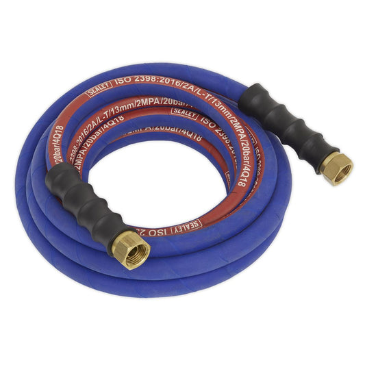 Sealey Air Hose 5m x 13mm with 1/2"BSP Unions Extra-Heavy-Duty AH5R/12