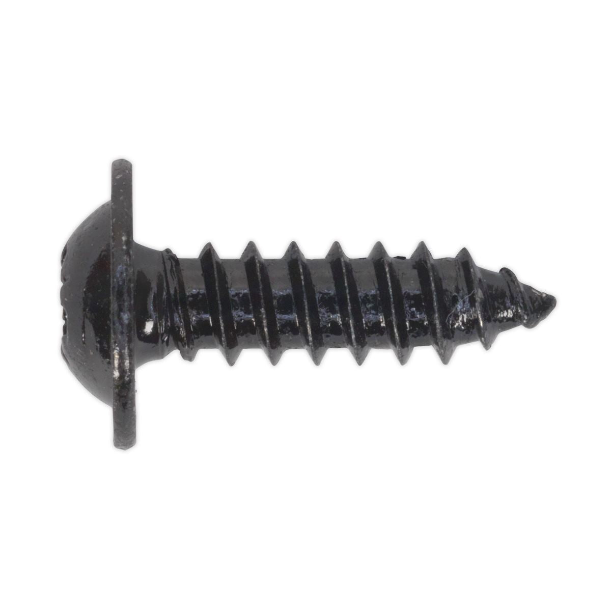 Sealey Self Tapping Screw 4.8 x 16mm Flanged Head Black Pozi Pk 100 BST4816