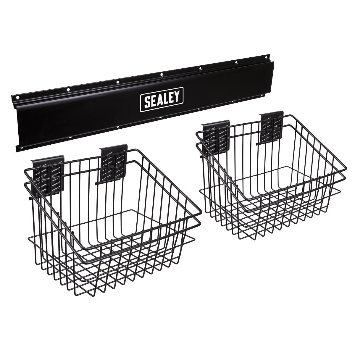 Sealey 2 Basket Storage Rail Wall Mounting APHKIT6