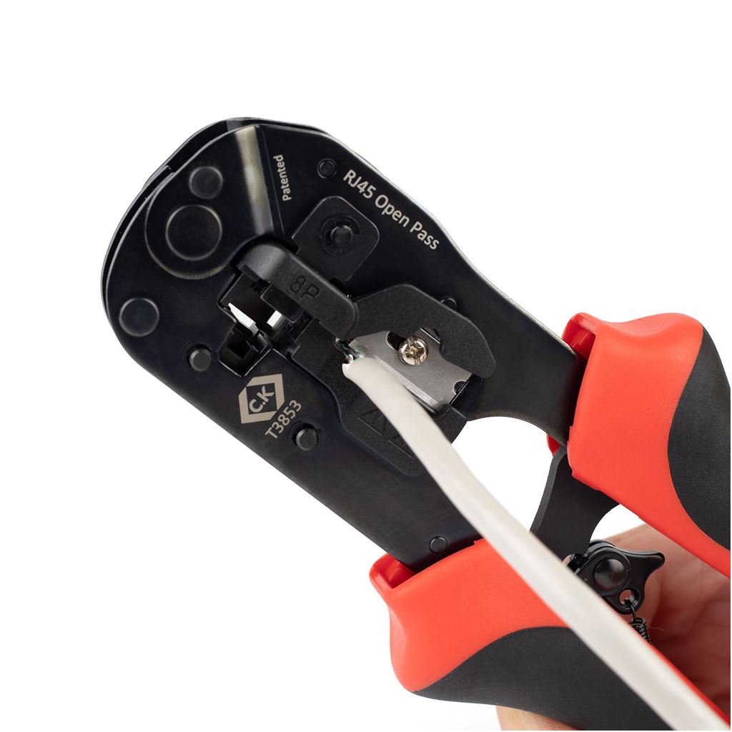 CK Tools Ratchet Crimping Pliers - Pass Thru Mod Plugs T3853