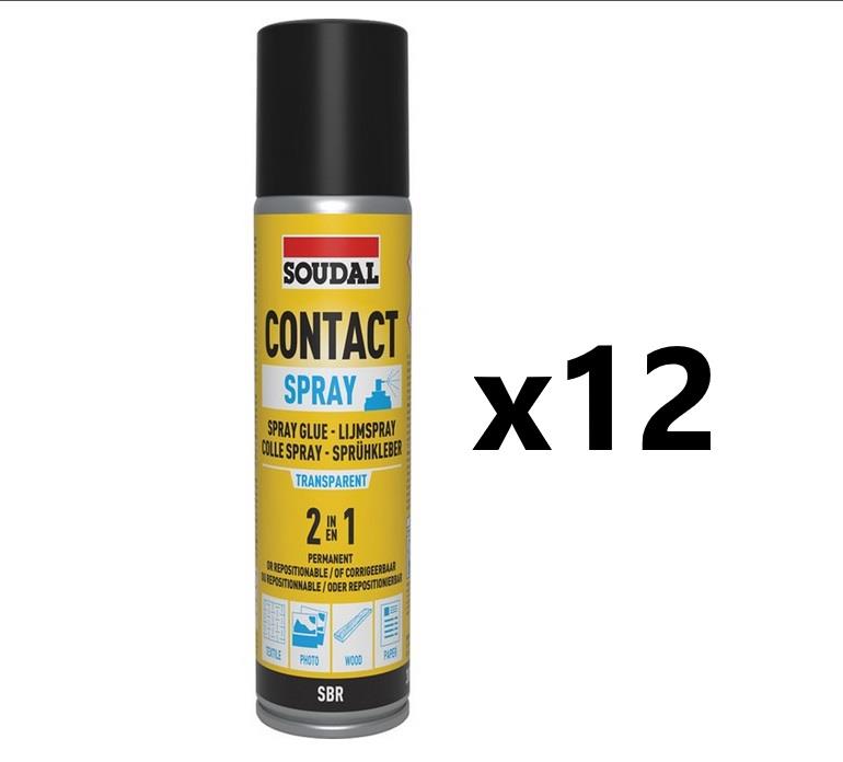 Soudal 12x Contact Adhesive Spray (300ml) NONEU Tracked VD.AUK