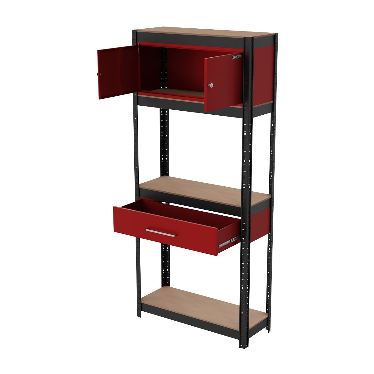 Sealey Shelving Unit 4-Tier with Cupboard and Drawer AP830R