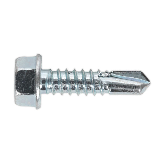 Sealey Self Drilling Screw 6.3 x 25mm Hex Head Zinc Pack of 100 SDHX6325