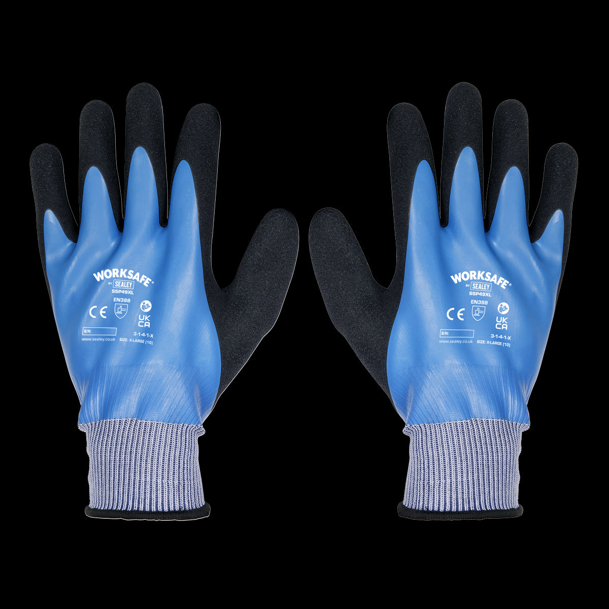 Worksafe Waterproof Latex Gloves - (X-Large) - Pack of 6 Pairs SSP49XL/6