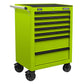 Sealey Superline Pro Topchest, Mid-Box Tool Chest & Rollcab Combination 14 Drawer with Ball-Bearing Slides - Green APSTACKTHV