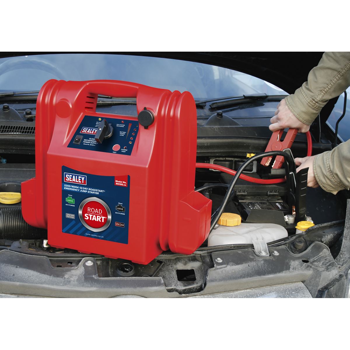 Sealey RoadStart Emergency Jump Starter 12/24V 3200/1600 Peak Amps RS105