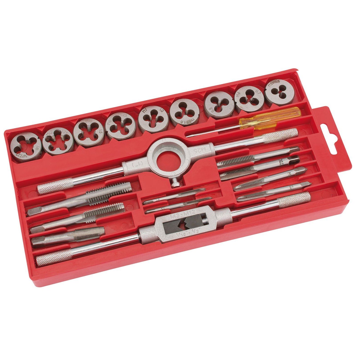 21 Piece Tap and Die Set Cleaning & Rethreading Steel or Aluminium Draper 83234