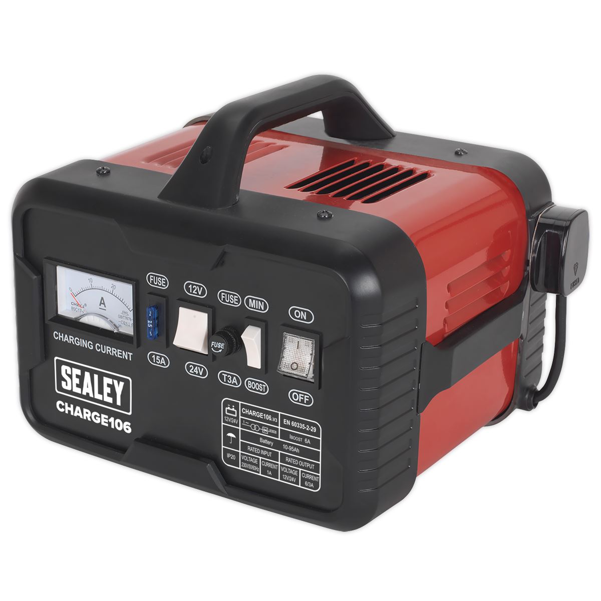 Sealey Battery Charger 8Amp 12/24V 230V CHARGE106