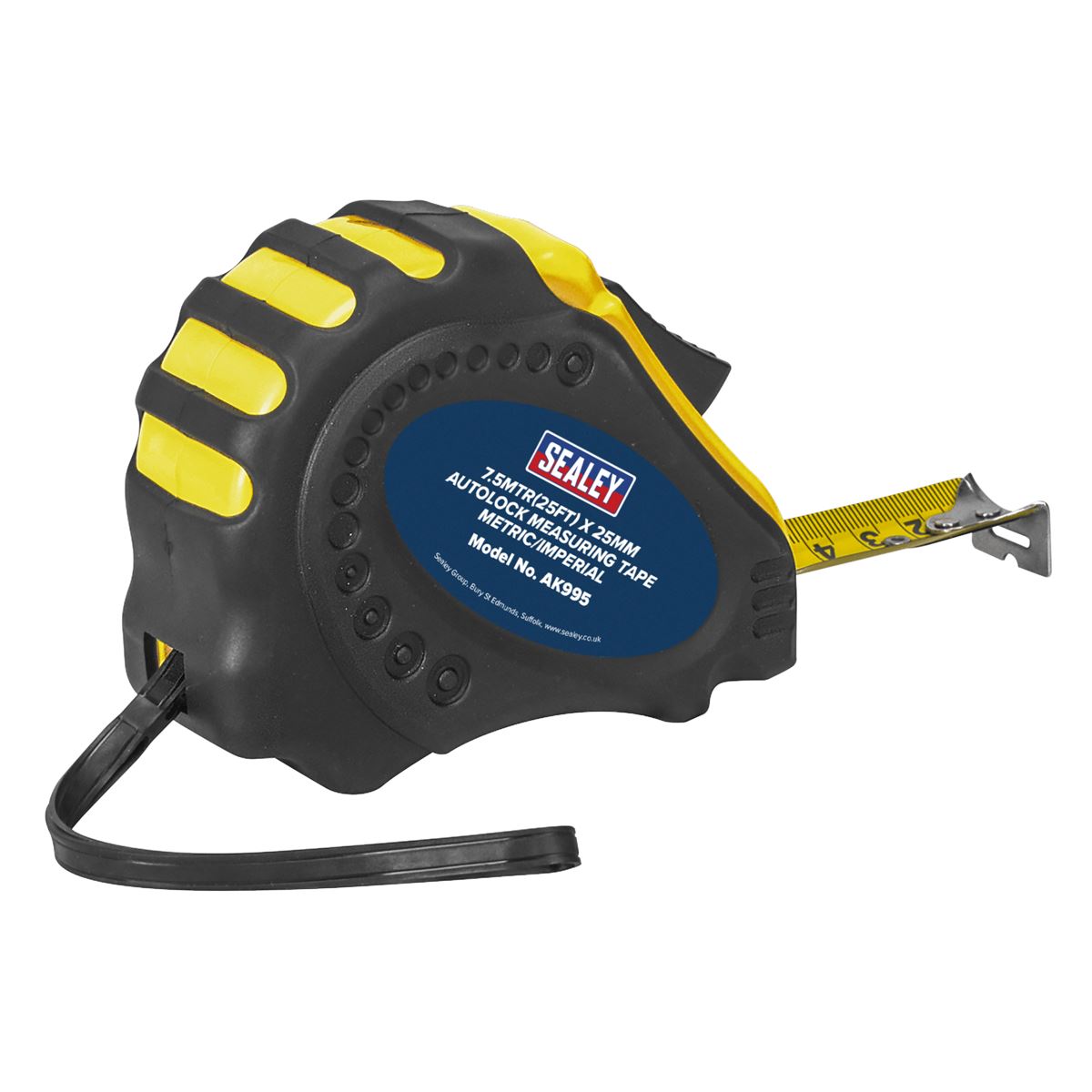 Sealey Autolock Tape Measure 7.5m(25ft) x 25mm - Metric/Imperial AK995