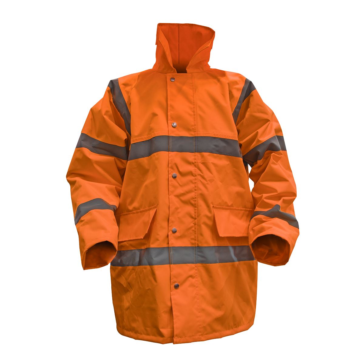 Sealey Hi-Vis Orange Motorway Jacket with Quilted Lining - Large 806LO