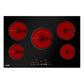 Baridi 77cm Built-In Ceramic Hob, 5 Cooking Zones, Black Glass, Touch Controls