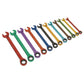 Sealey Ratchet Combination Spanner Set 12pc Multi-Coloured Metric S01075