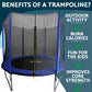 Dellonda 8ft Heavy-Duty Outdoor Trampoline with Safety Enclosure Net DL67