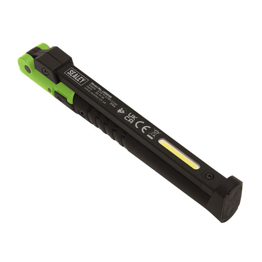 Sealey R/Charge Slim Folding Pocket Light 2 COB & 1 SMD LED - Green LED01G