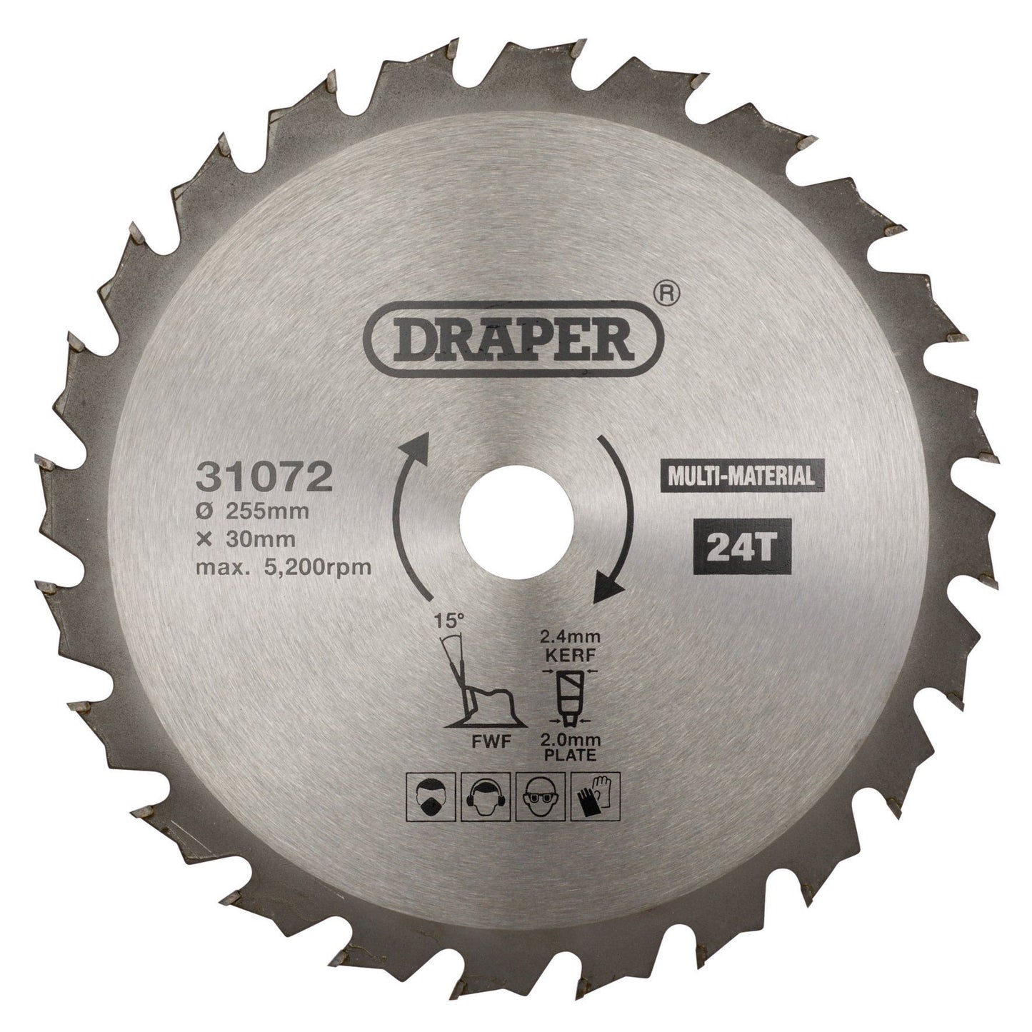 Draper Tct Saw Blade 255mm 24T Multi SBM7