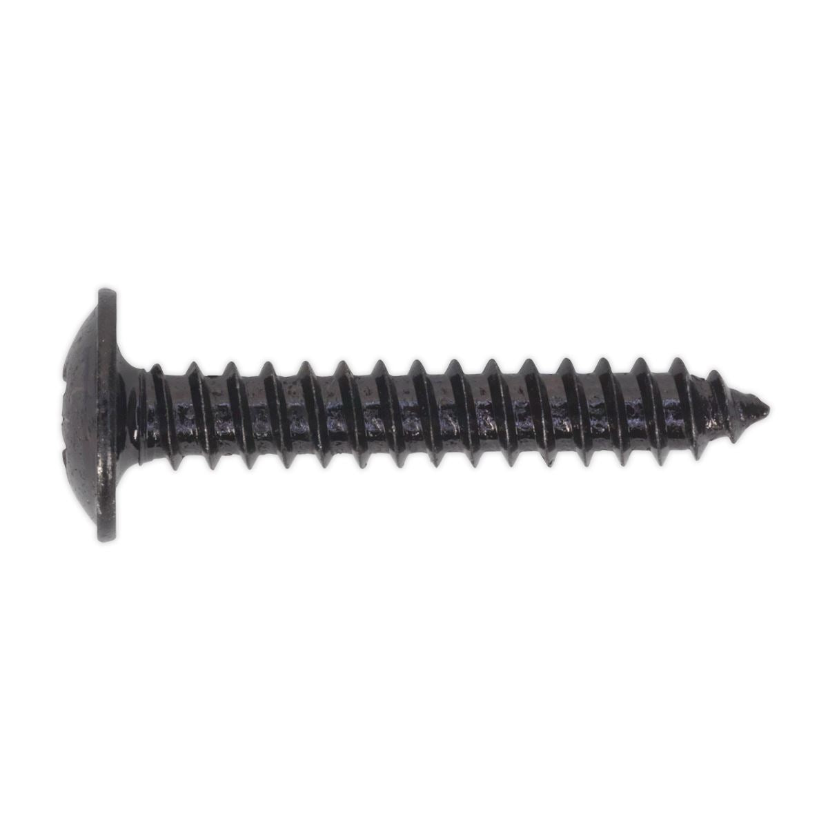 Sealey Self Tapping Screw 4.2 x 25mm Flanged Head Black Pozi Pk 100 BST4225